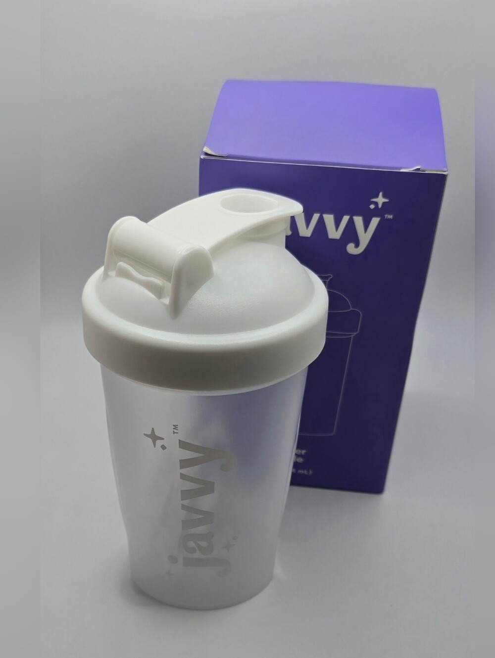 Javvy 12oz Protein Powder Smoothie Shaker Bottle New In Box BPA Free Reusable